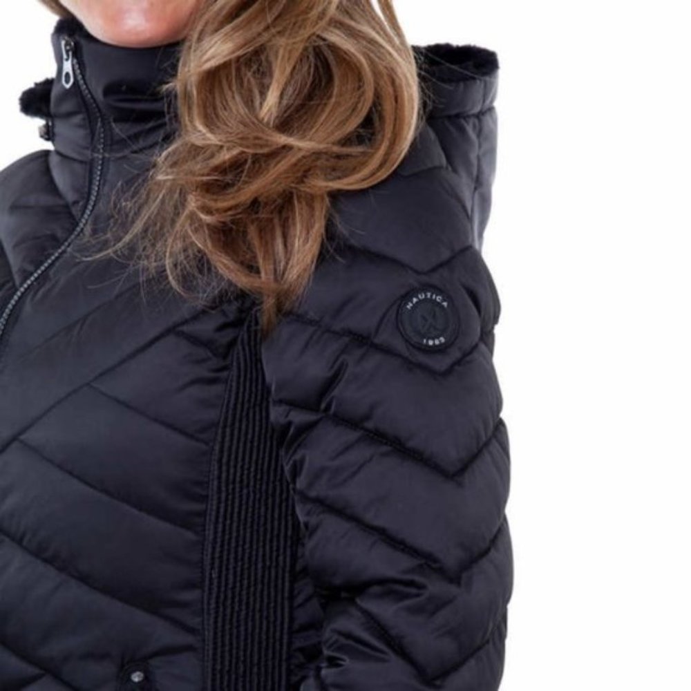Nautica Women's Puffer Jacket - Black - Picture 3 of 5